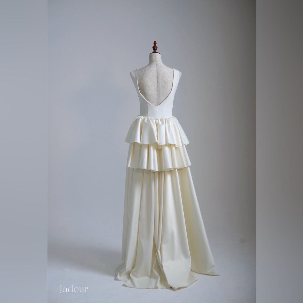 Elegant Cream Tiered Gown